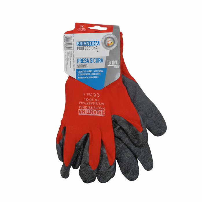 Briantina PROFESSIONAL Guanti da Lavoro STRONG Presa Sicura | Ultra Sensibili e Resistenti | Certificati CE Cat. 1 | Taglie S-XL