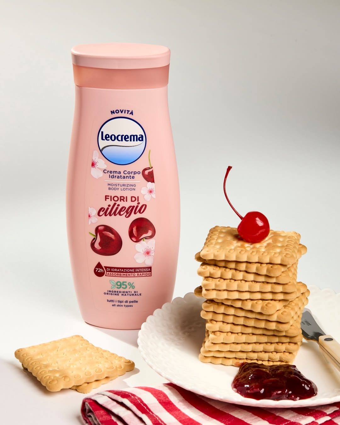 Leocrema Fiori di Ciliegio Crema Corpo Fluida 95% Naturale – Idratazione Intensa 72h – Benessere Setoso