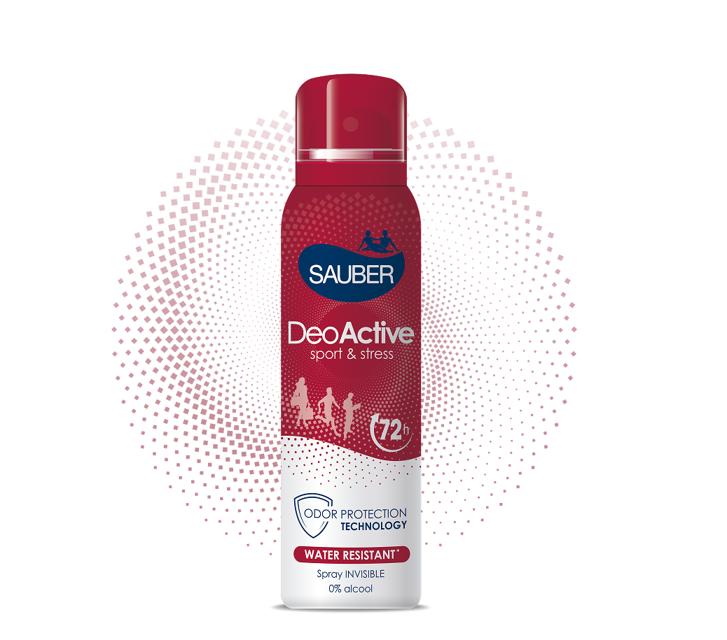 Sauber DeoActive Spray 150ml – Anti-Sudore Estremo 72h – Water Resistant – 0% Alcool – Anti-Macchia Invisibile