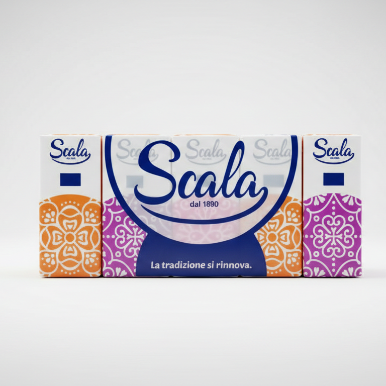 SCALA Fazzoletti 4 Veli in Pura Cellulosa | 10 Pacchetti Tascabili | Extra Soft e Resistenti | Ipoallergenici per Pelli Sensibili | Qualità Italiana Deco Industrie