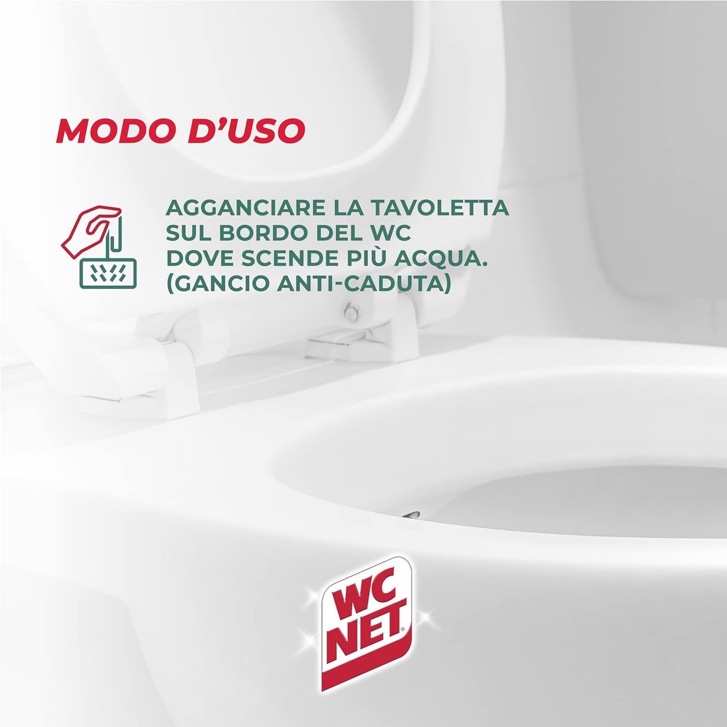 WC Net Tavoletta WC con Candeggina (2 Pezzi) | Azione Sbiancante 3in1 | Igienizza 100% | Rimuove Germi e Batteri | Brillantezza Duratura