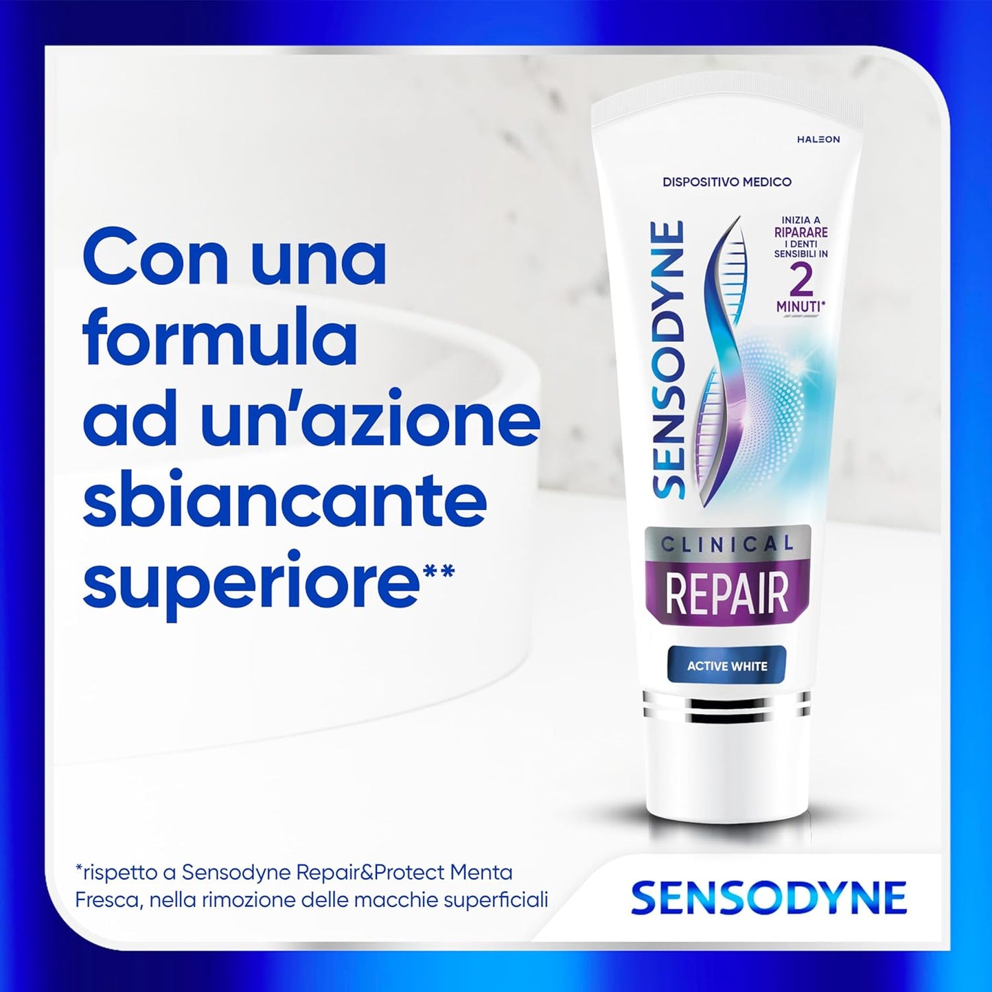 Sensodyne Clinical Repair Active White Dentifricio Riparatore Sbiancante con Tecnologia NovaMin 75ml