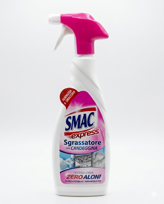 Smac Sgrassatore con Candeggina Trigger 650ml – Igienizzante Smacchiatore Tripla Azione Zero Aloni