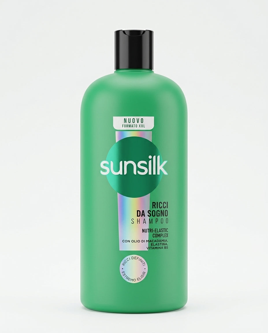 Sunsilk Shampoo Ricci da Sogno Nutri-Elastic Complex Olio di Macadamia Elastina Vitamina B5 Formato XXL 810 ml – Definizione 24H Anti-Crespo