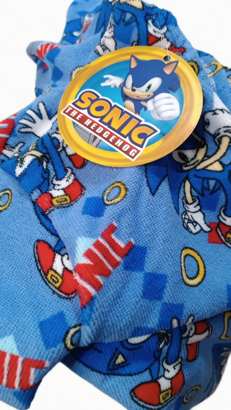 SEGA Sonic The Hedgehog Accappatoio Bambino Ufficiale – Morbido Tessuto Soft-Touch Assorbente con Cappuccio e Tasche (3-10 Anni)
