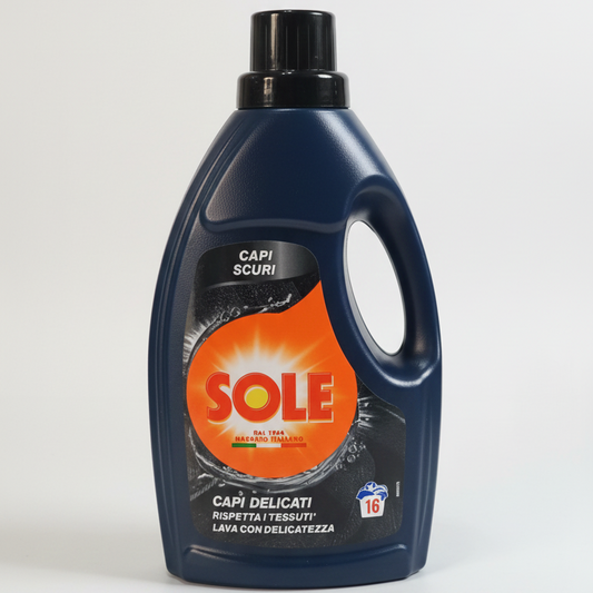 Sole Detersivo Liquido Specialista Lana e Capi Scuri | 1 Litro (16 Lavaggi) | Protezione Anti-Infeltrente | Formula Salva-Nero e Anti-Sbiadimento
