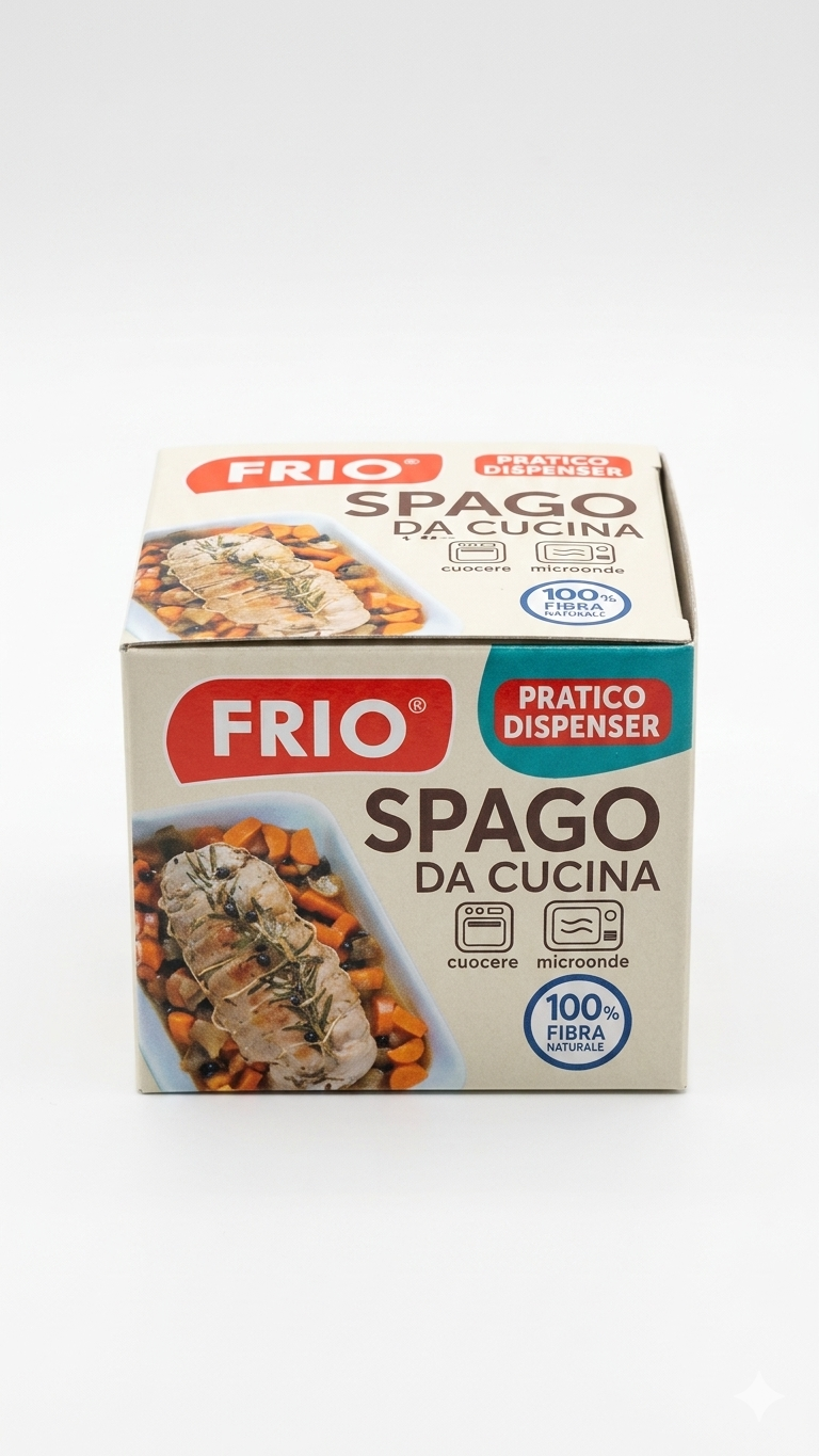 Frio Spago da Cucina con Dispenser | 100% Fibra Naturale | Resistente a Forno e Microonde | Uso Alimentare Certificato