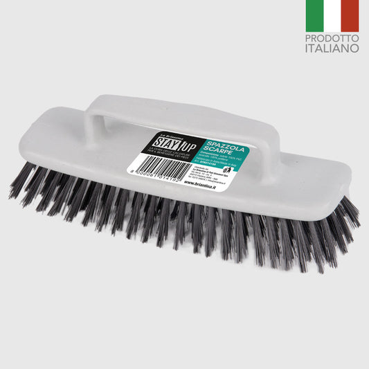 Briantina Spazzola per Scarpe con Impugnatura | Setole Sintetiche Anti-Graffio | 100% Politene | Adatta a Tutte le Calzature | Prodotto Italiano