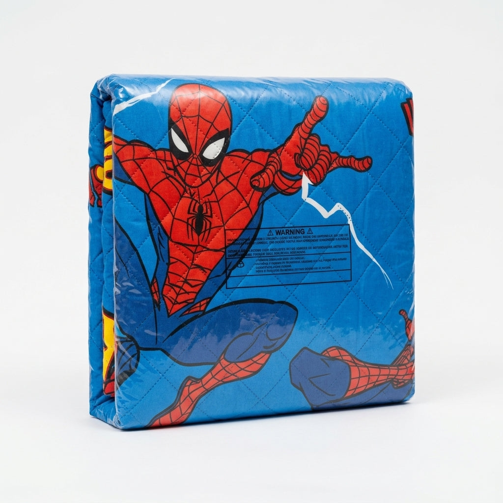 Marvel Spiderman Copriletto Trapuntato 150x250 cm Micro Poliestere – Morbidezza Anallergica e Isolamento Termico Ideale per Lettini Singoli