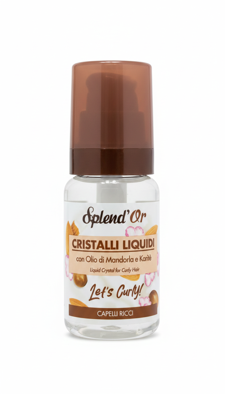 Splend'Or Cristalli Liquidi all'Olio di Argan 50ml – Trattamento Nutriente e Riparatore – Azione Anti-Crespo e Illuminante – Per Capelli Setosi