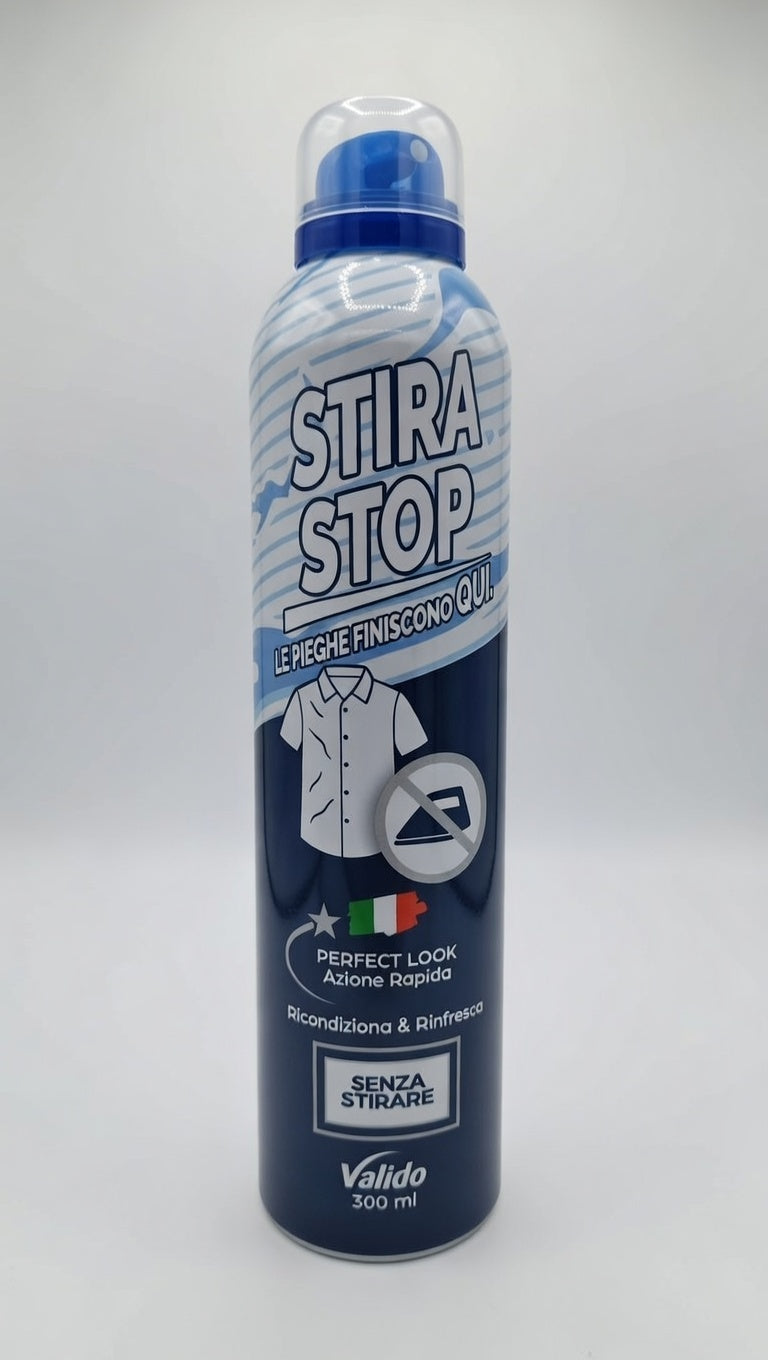 Stira Stop Spray Stirafacile Istantaneo 300ml – Elimina Pieghe Senza Ferro da Stiro, Ricondiziona e Rinfresca i Tessuti