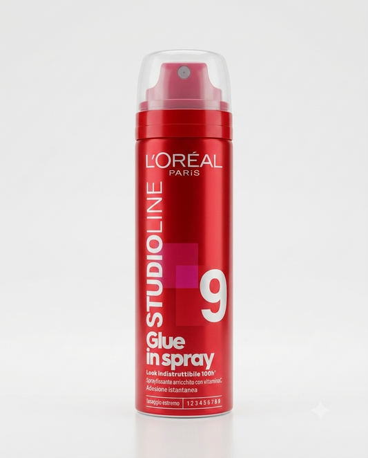 L'Oréal Paris Studio Line Glue in Spray 200 ml, spray per capelli con fissaggio estremo 9/10 e tenuta fino a 100 ore, ideale per styling duraturo e definito.