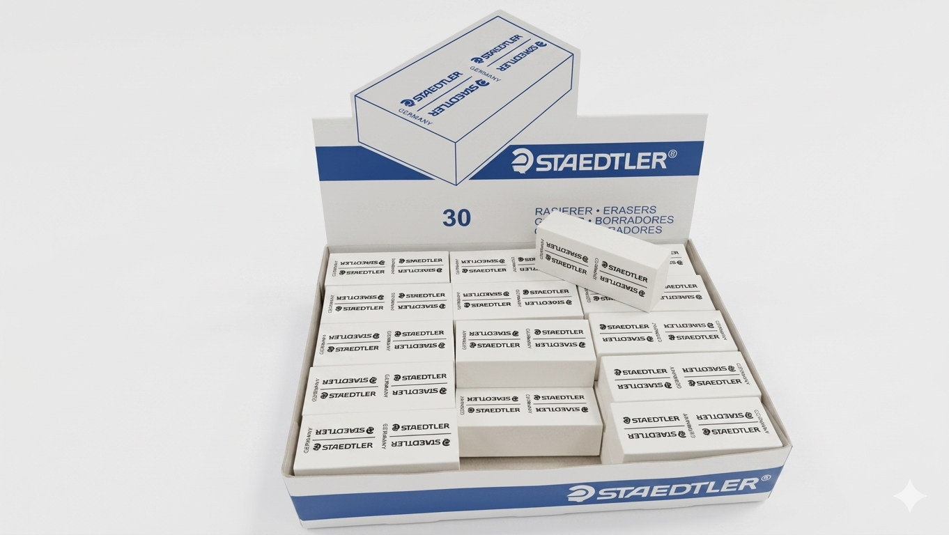 Staedtler Mars Plastic Confezione 30 Gomme per Cancellatura di Precisione – Stock Risparmio Professionale in Mescola di Plastica senza Lattice per Disegno Tecnico e Ufficio