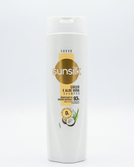Sunsilk Shampoo Cocco e Aloe Vera 250 ml | 93% Ingredienti di Origine Naturale | 0% Siliconi, Coloranti e Oli Minerali | Capelli Secchi e Sfibrati | Idrata e Nutre