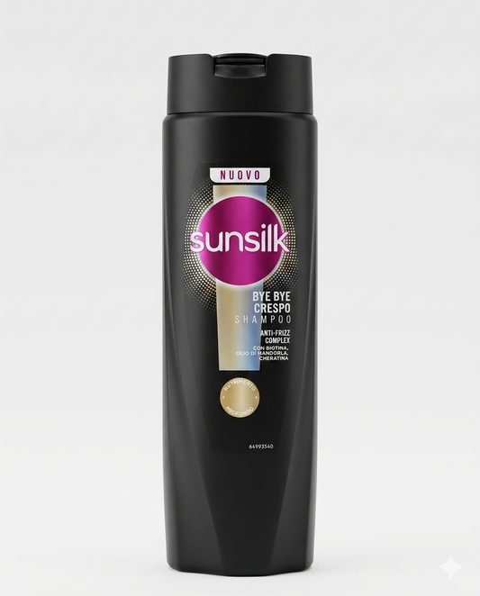 Sunsilk Shampoo Bye Bye Crespo 250 ml – Formula Anti-Frizz con Biotina, Olio di Mandorla e Cheratina – Nutrimento Profondo e Capelli Morbidi