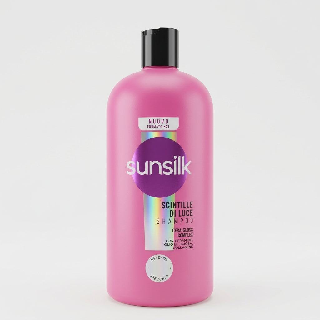 Sunsilk Shampoo Scintille di Luce Cera-Gloss Complex Ceramide Olio di Jojoba Collagene Formato XXL 810 ml – Effetto Specchio e Lucentezza Straordinaria
