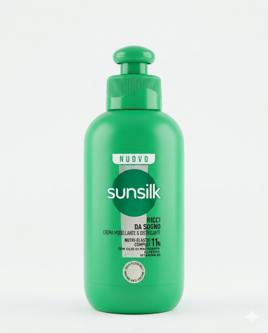 Sunsilk Crema Modellante Ricci da Sogno 200 ml – Definizione 24H ed Effetto Anti-Crespo – Con Nutri-Elastic Complex ed Olio di Macadamia