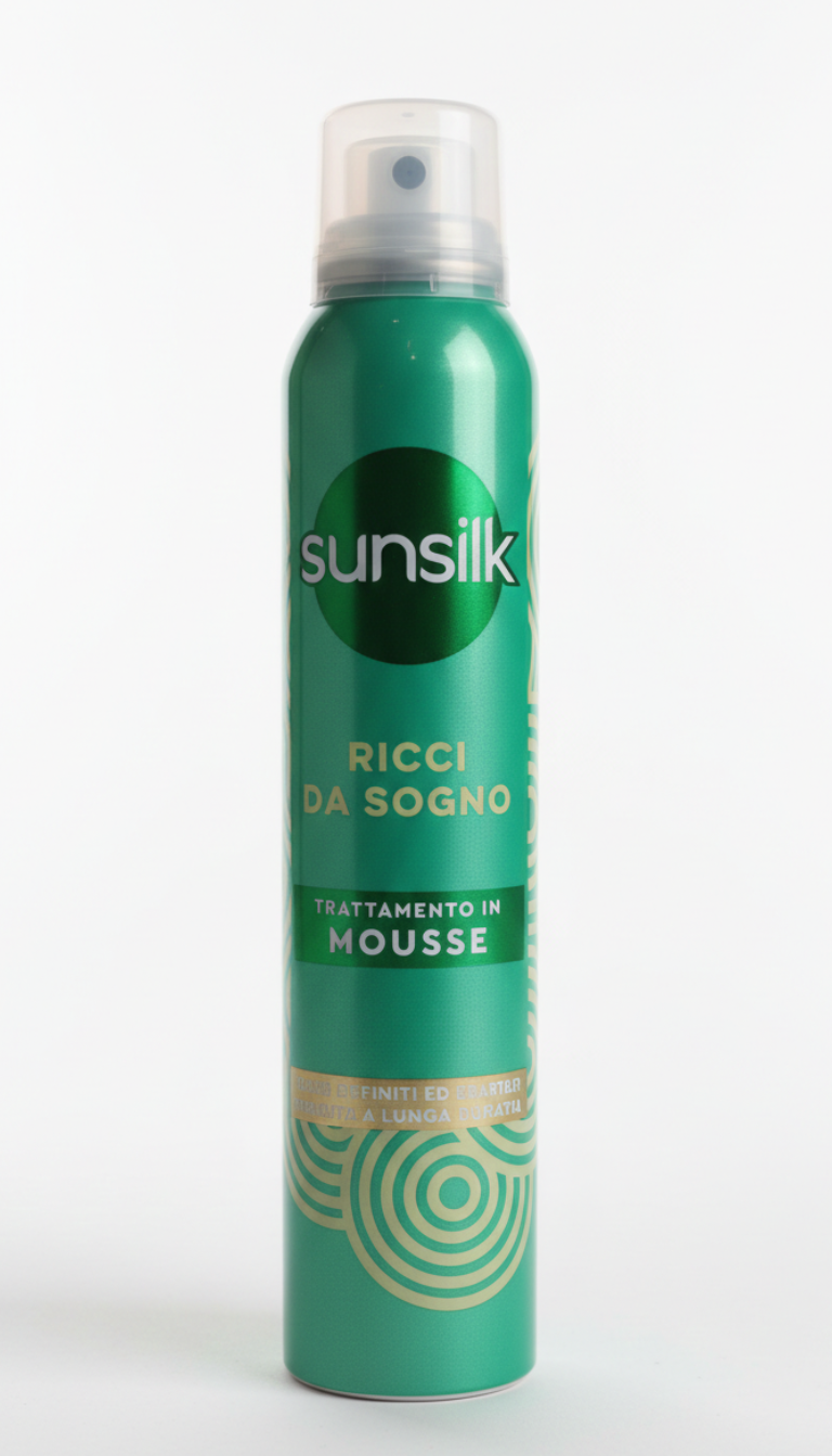 Sunsilk Ricci da Sogno Mousse 200ml – Definizione Intensa ed Elasticità – Tenuta Media Livello 3 – Azione Anti-Crespo per Ricci Morbidi e Luminosi