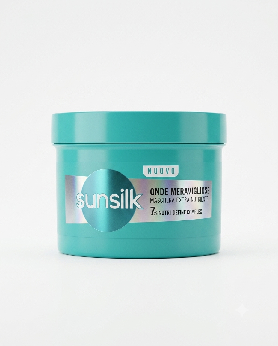 Sunsilk Maschera Capelli Onde Meravigliose (440ml) | Extra Nutriente in 1 Minuto | Con Macadamia, Arginina & Biotina | Per Capelli Mossi, Secchi & Danneggiati