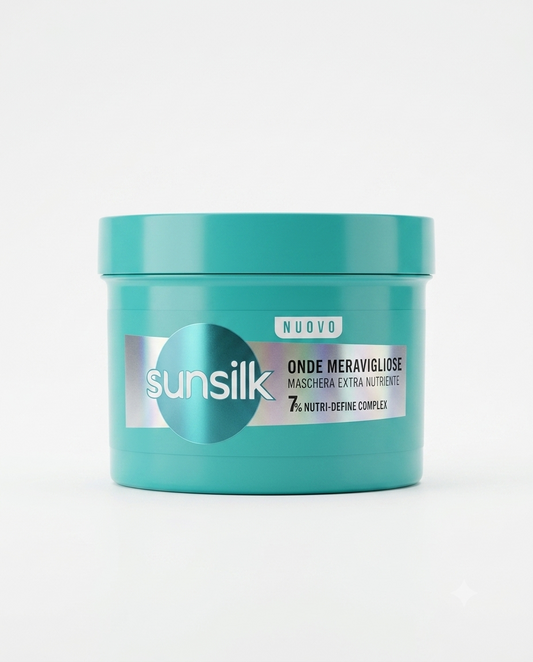 Sunsilk Maschera Capelli Onde Meravigliose (440ml) | Extra Nutriente in 1 Minuto | Con Macadamia, Arginina & Biotina | Per Capelli Mossi, Secchi & Danneggiati