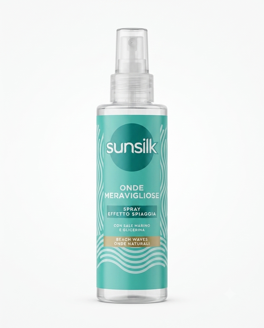 Sunsilk Spray Effetto Spiaggia Onde Meravigliose 150 ml con sale marino e glicerina per beach waves naturali.