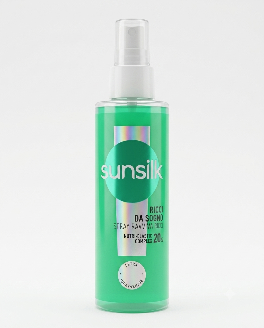 Sunsilk spray ravviva ricci 150 ml con olio di macadamia, anti-crespo senza risciacquo per definizione istantanea capelli.