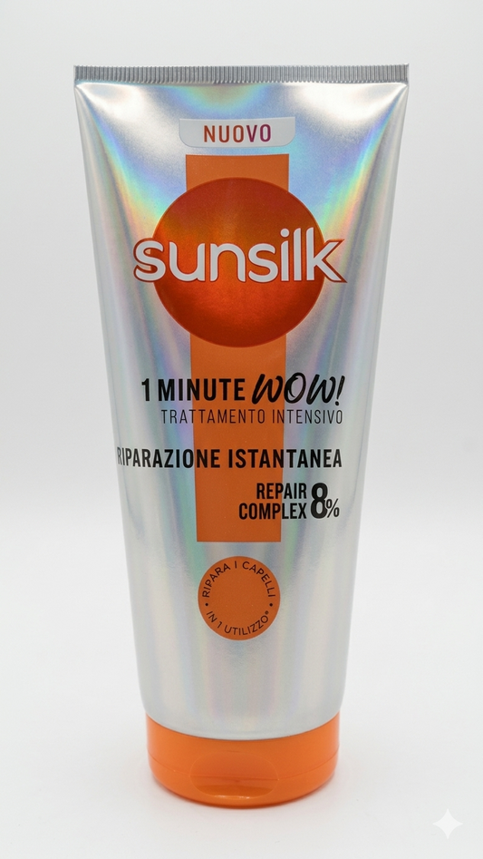 Sunsilk 1 Minute WOW! Trattamento Intensivo Riparazione Istantanea 180ml con peptidi e olio di mandorla, riparazione capelli danneggiati in 1 minuto.