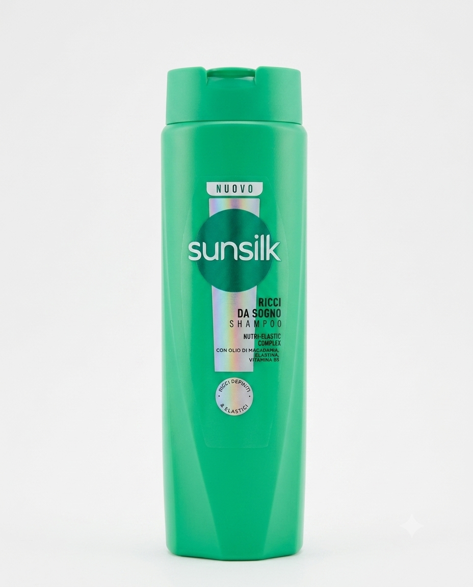 Sunsilk Shampoo Ricci da Sogno 250ml con Olio di Macadamia, Elastina e Vitamina B5 per ricci definiti e anti-crespo.