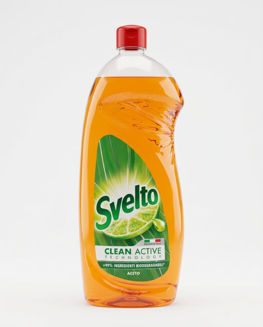 Svelto Piatti a Mano Aceto Clean Active Technology 930 ml | Detergente Sgrassante | Efficace in Acqua Fredda | Rimuove l'Unto dalla Plastica | Oltre 99% Ingredienti Biodegradabili | Made in Italy
