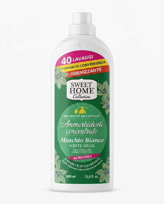 Sweet Home Collection Ammorbidente Muschio Bianco 1 L, profumo di pulito, morbidezza, dermatologicamente testato.
