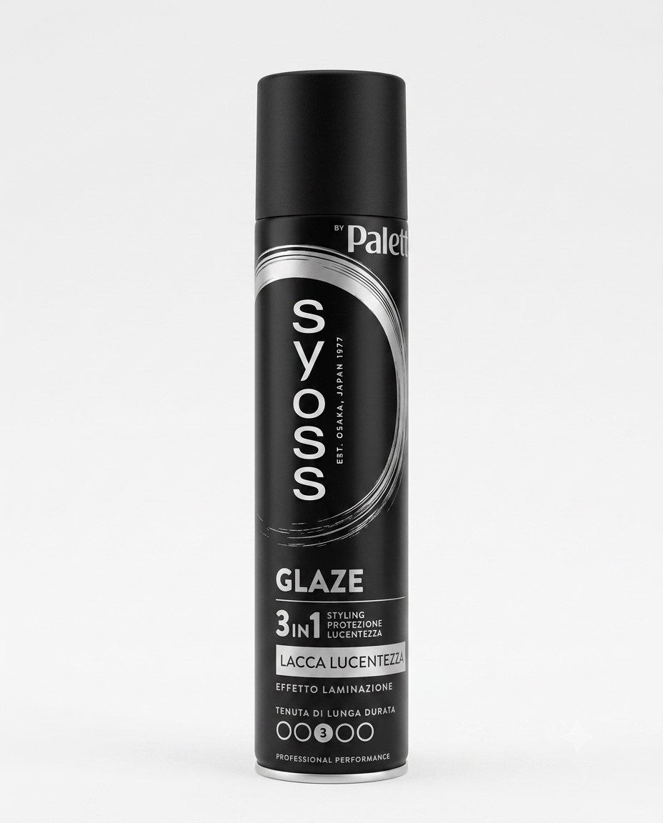 Syoss Glaze 3in1 lacca 300ml effetto laminazione, lucentezza intensa e tenuta 48 ore anti-crespo
