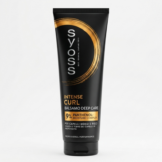 Syoss Intense Curl Balsamo Deep Care 250 ml con 9% Panthenol-Moisture Complex per capelli mossi e ricci.