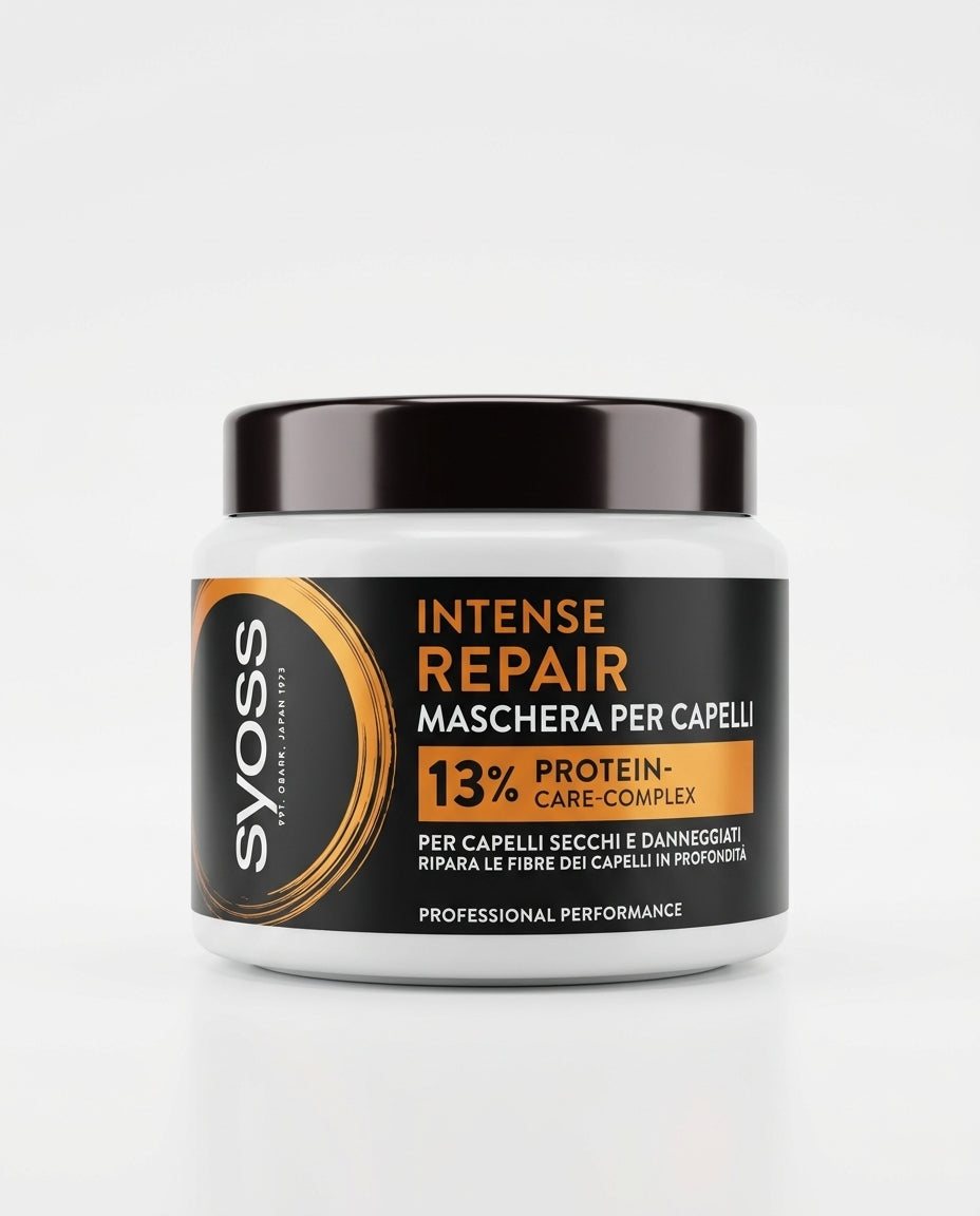Syoss Intense Repair Maschera Capelli 400 ml | 13% Protein-Care-Complex | Cheratina e Proteine della Soia | Ripara e Protegge | Anti-Crespo | Capelli Secchi e Danneggiati