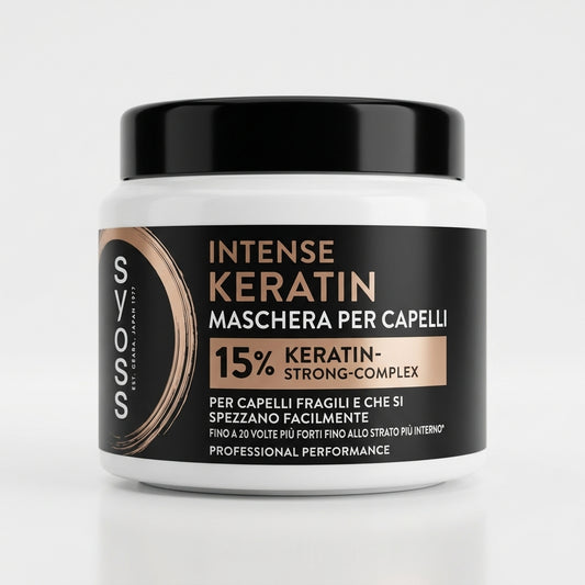 Syoss Intense Keratin Maschera Capelli 400 ml | Trattamento per Capelli Fragili e Sfibrati | 15% Keratin-Strong-Complex | Nutre, Ripara e Rinforza | Non Appesantisce