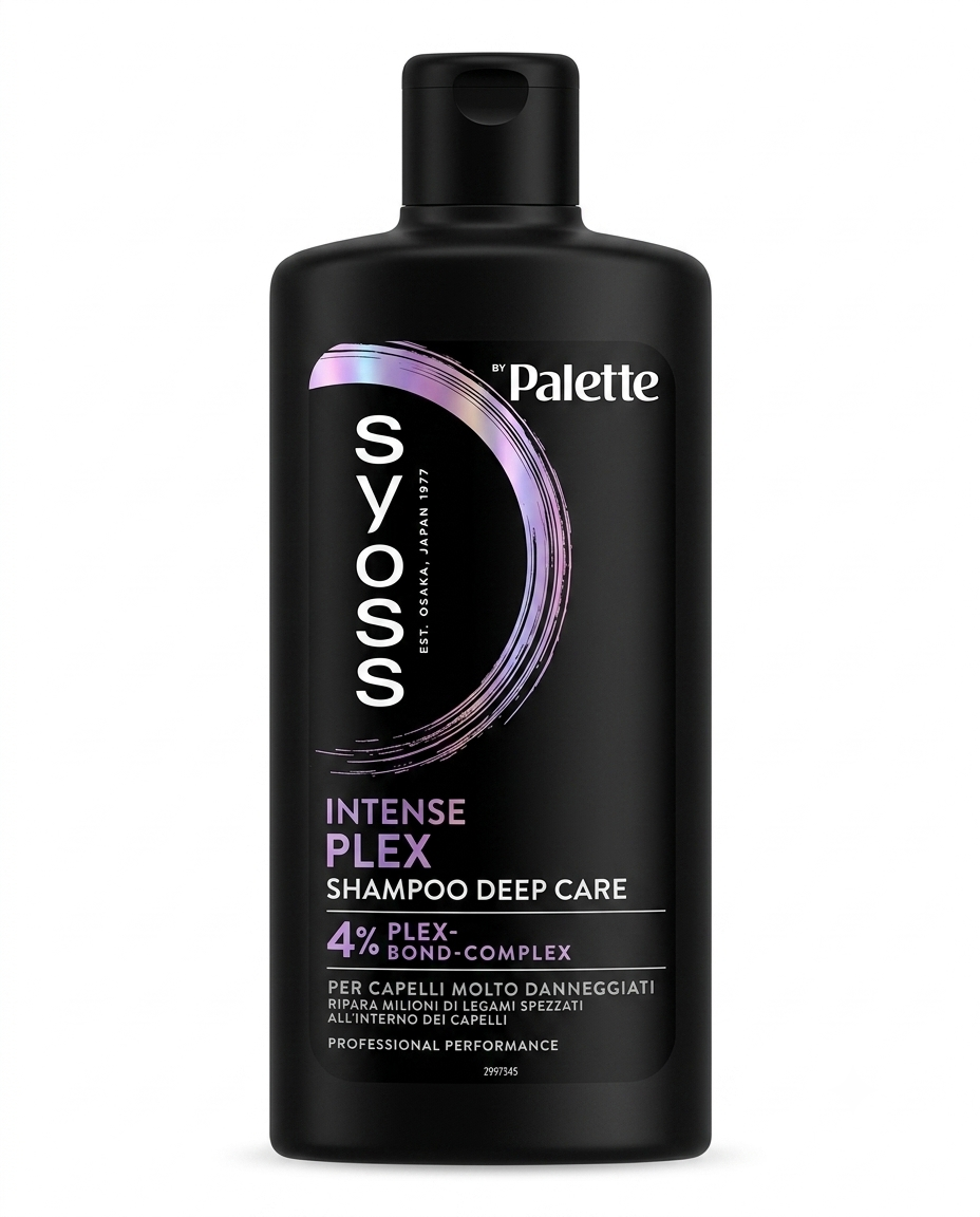 Syoss Intense Plex Shampoo 440ml, 4% Plex-Bond-Complex, ripara legami capillari, anti-rottura capelli danneggiati