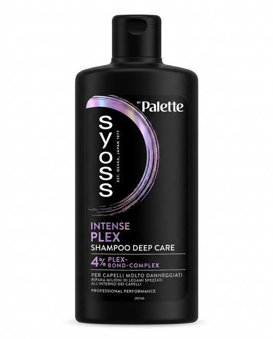 Syoss Intense Plex Shampoo 440ml, 4% Plex-Bond-Complex, ripara legami capillari, anti-rottura capelli danneggiati