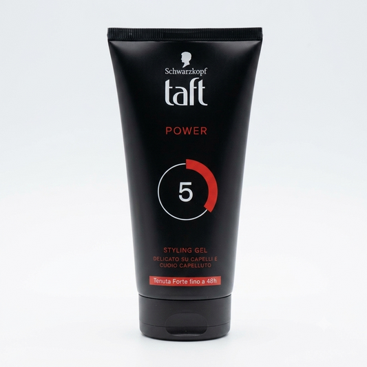 Taft Schwarzkopf Power Styling Gel Tenuta 5 150 ml, gel capelli a fissaggio forte con pantenolo, garantisce tenuta fino a 48 ore, controllo dello styling e definizione intensa senza lasciare residui.