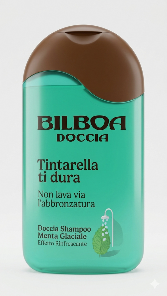 Bilboa Doccia Shampoo Menta Glaciale 220 ml | Effetto Rinfrescante Estremo | Non Lava Via l'Abbronzatura | Con Aloe Vera Rigenerante
