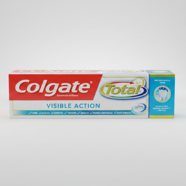 Colgate Total Visible Action 75ml – Protezione Completa 24H – Tecnologia Schiuma Blu Attiva – Difesa Contro gli 8 Principali Problemi Orali