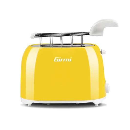 Girmi TP10 Tostapane Elettrico | 750W | 7 Livelli di Doratura | Pinze in Acciaio Inox Estraibili | Cassettino Raccoglibriciole | Funzione Tostafetta Singola