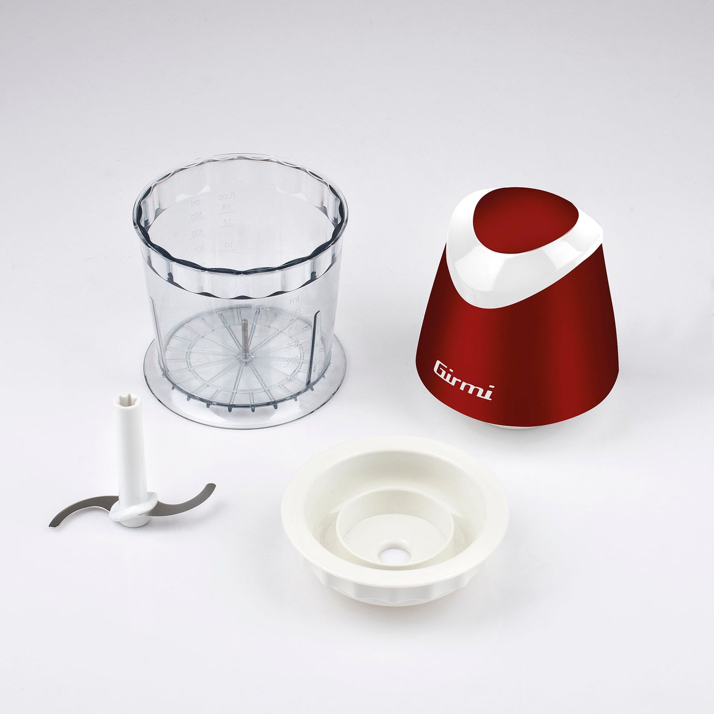 Girmi TR01 Tritatutto Elettrico Compatto | Potenza 350W | Lame in Acciaio Inox | Contenitore da 500 ml | Funzionamento Pulse a Pressione | Sicurezza Integrata | Colore Giallo/Verde