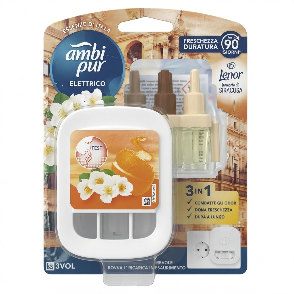 Ambi Pur 3Volution Starter Kit Diffusore + Ricariche | Tecnologia OdourClear™ | Alterna 3 Fragranze | Fino a 90 Giorni di Freschezza