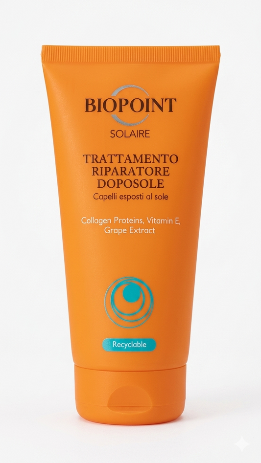 Biopoint Solaire Trattamento Riparatore Doposole 150ml | Maschera Intensiva con Proteine Collageniche e Vitamina E | Nutrizione e Morbidezza per Capelli Esposti al Sole