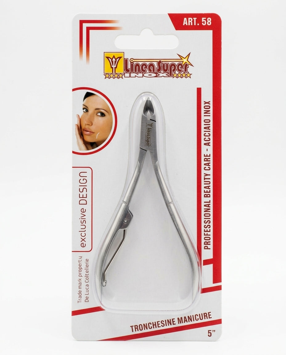 De Luca Coltellerie Linea Super Inox Tronchesina Manicure Cuticole Art. 58 Acciaio Inox – Taglio di Precisione Ergo-Molla