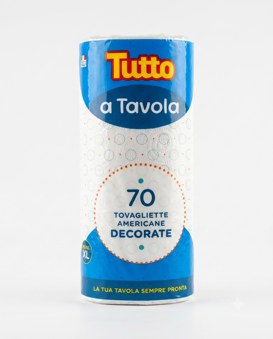 Tutto Tovagliette Americane in Rotolo, confezione da 70 pezzi, tovagliette resistenti ed eleganti ideali per apparecchiare la tavola, uso quotidiano in cucina, picnic, feste ed eventi.