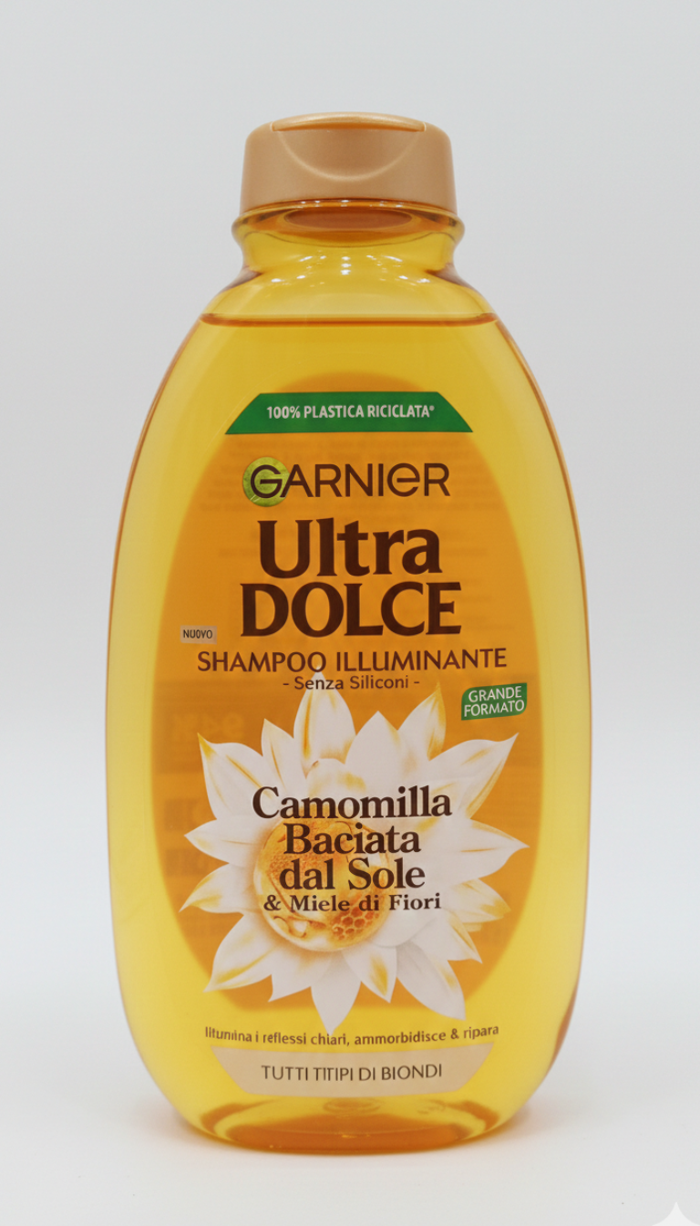 Garnier Ultra Dolce Shampoo Camomilla e Miele 400ml – Per Capelli Biondi e Chiari – Riflessi Naturali e Morbidezza