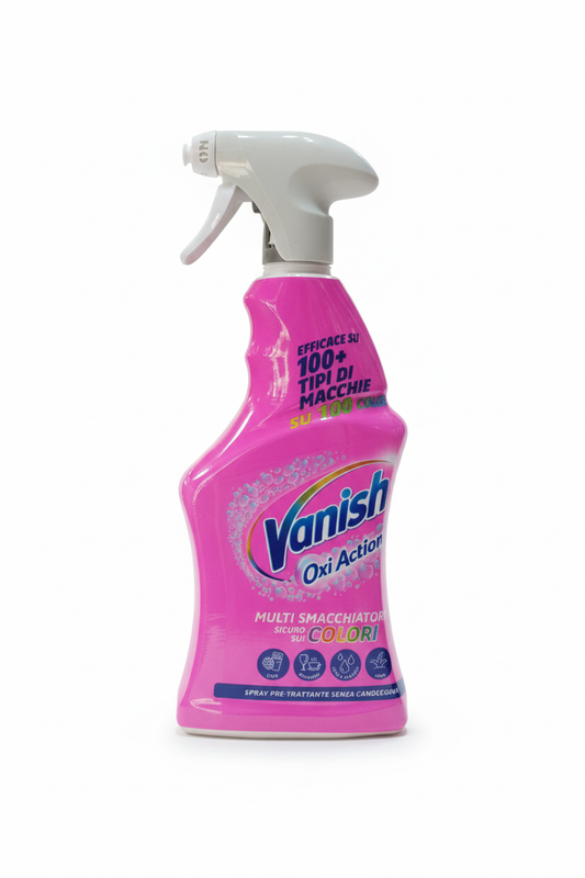 Vanish Oxi Action Spray Pre-Trattante 725ml | Formula Azione Profonda per Macchie Ostinate | Ideale per Colletti e Polsini | Bianchi e Colorati
