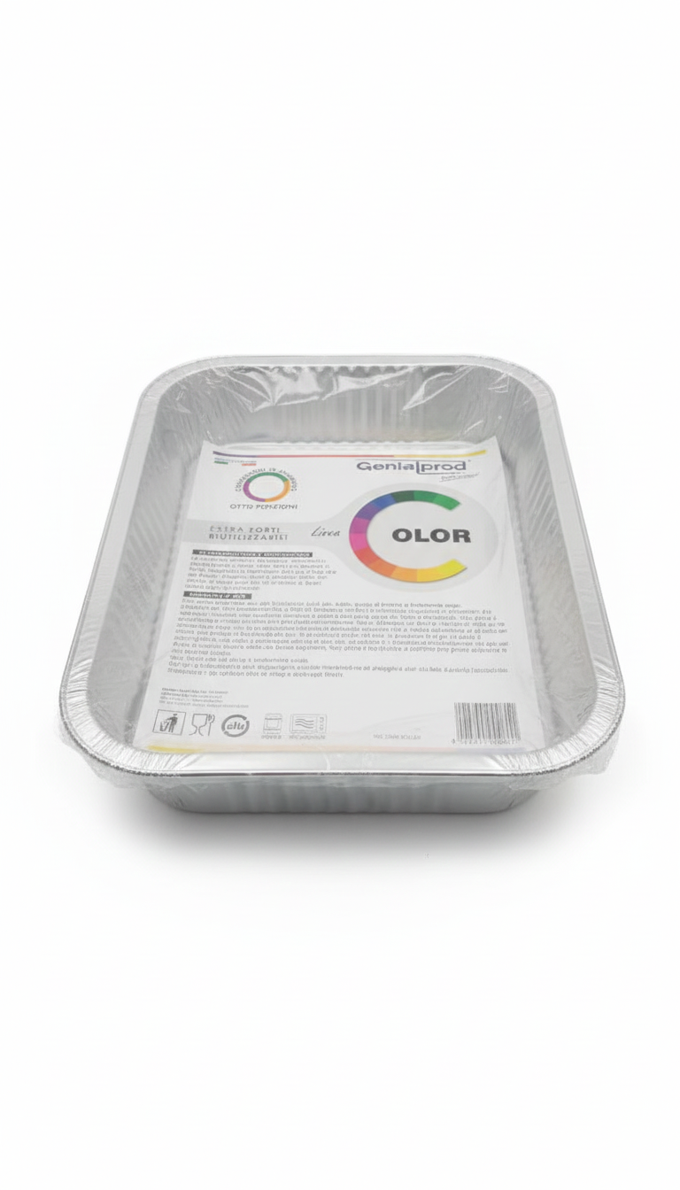 Genialprod | Contenitore in Alluminio Formato Maxi 8 Porzioni | Ideale per Catering, Gastronomia e Grandi Famiglie | Extra Resistente per Forno e Congelatore | 100% Riciclabile