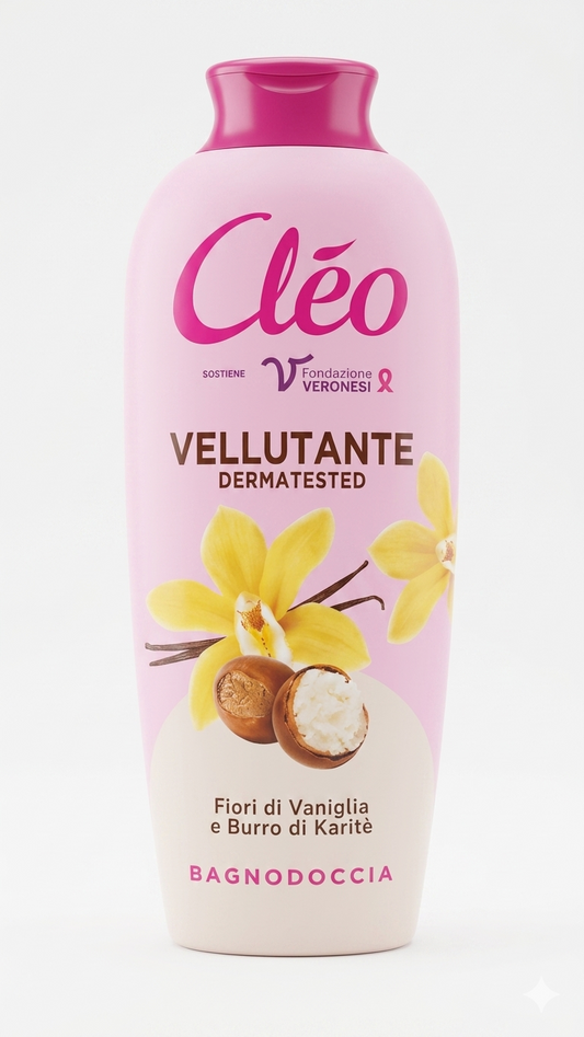 Clèo Fiori di Vaniglia e Burro di Karité Bagnodoccia Vellutante 750ml – Rituale di Benessere Anti-Stress