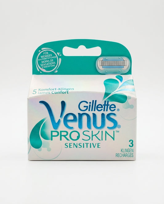 Gillette Venus ProSkin Sensitive Ricariche (3 Pezzi) – 5 Lame Comfort per Pelli Sensibili – Tecnologia Anti-Irritazioni e Striscia Idratante